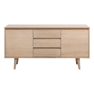 Comodă în culoare naturală joasă cu aspect de lemn de stejar 150x75 cm Nagano – Actona