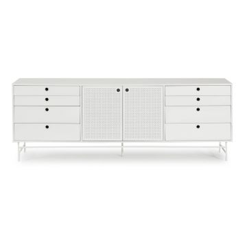 Comodă Teulat Punto, lungime 212 cm, alb