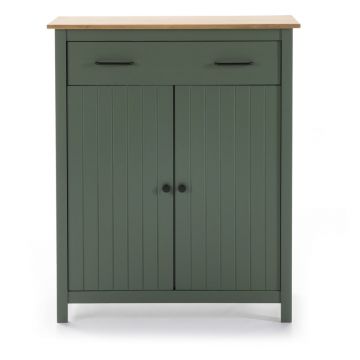Comodă verde/în culoare naturală înaltă din lemn masiv de pin 90x110 cm Miranda – Marckeric