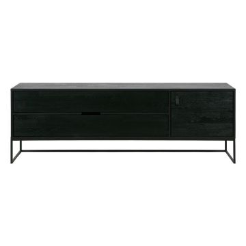 Comodă TV neagră din lemn de frasin 180x61x44 cm Silas – WOOOD