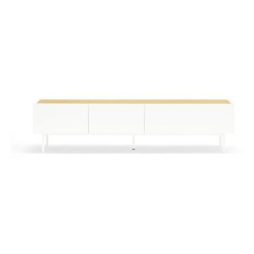 Masă TV albă/în culoare naturală cu aspect de lemn de stejar 180x45 cm Arista – Teulat