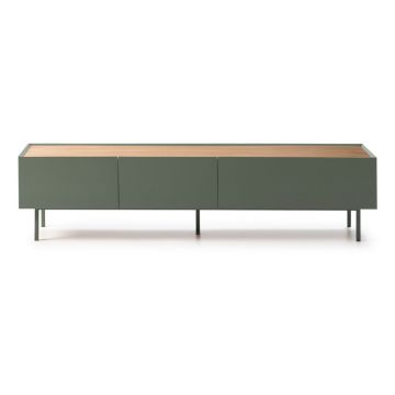Masă TV verde/în culoare naturală cu aspect de lemn de stejar 180x45 cm Arista – Teulat Masă TV verde/în culoare naturală cu aspect de lemn de stejar 180x45 cm Arista – Teulat