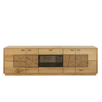 Comoda Tv Urbano Oak Cu 4 Usi Si 1 Sertar, Stejar Rustic Si Negru, 230 Cm