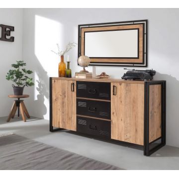 Bufet inferior Cosmo Rio, Sapphire, 160x45x80 cm, natural/negru