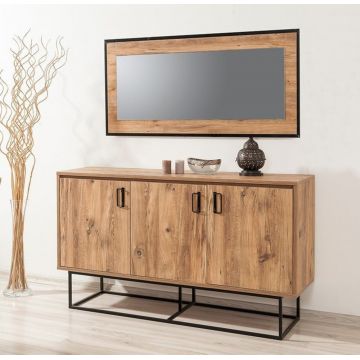 Bufet inferior Quantum, Sapphire, 140x40x80 cm, natural/negru