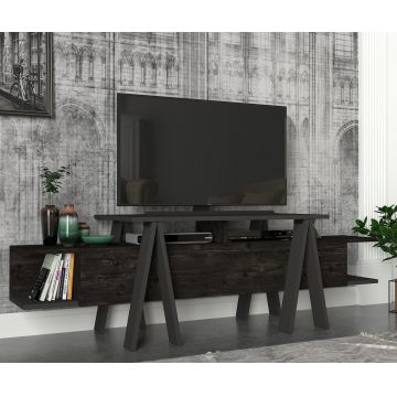 Comoda TV Aspero Anthracite, Talon, 180 x 31.3 x 75 cm, negru/antracit