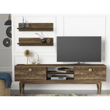 Comoda TV cu rafturi Royal, Tera Home, maro