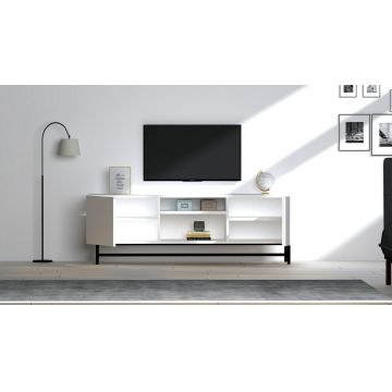 Comoda TV Tugi, Puqa Design, 150x36.8x50 cm, alb