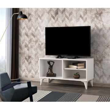 Comoda TV Zisino, Kalune Design, 100x35x54 cm, alb