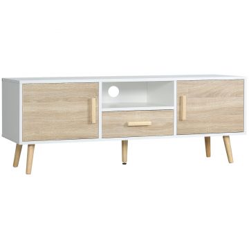 HOMCOM Mobilier TV Modern cu Dulapuri și Sertar pentru Televizoare până la 46