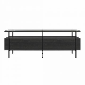 Comodă TV neagră cu aspect de stejar 140x50 cm Wainwright - Queer Eye
