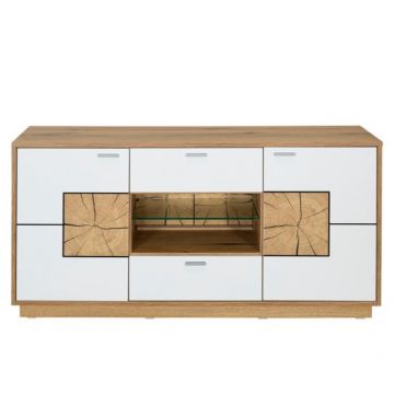Comoda Tv Urbano White Cu 2 Usi, 2 Sertare Si 1 Nisa Alb Si Natur, 140 Cm Comoda Tv Urbano White Cu 2 Usi, 2 Sertare Si 1 Nisa Alb Si Natur, 140 Cm