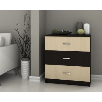 Comoda 3 sertare wenge+mesteacan