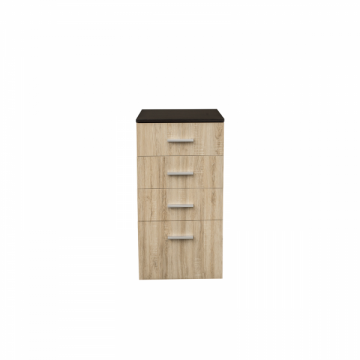 Comoda ALMA, 4 sertare, corp sonoma inchis, fronturi sonoma deschis, 50x40x103 cm