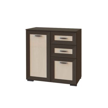Comoda ASTRA, 2 sertare, 2 usi, corp wenge, fronturi wenge + mesteacan, 80x44x86 cm Comoda ASTRA, 2 sertare, 2 usi, corp wenge, fronturi wenge + mesteacan, 80x44x86 cm