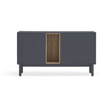 Comodă joasă gri închis 137x76 cm Corvo - Teulat