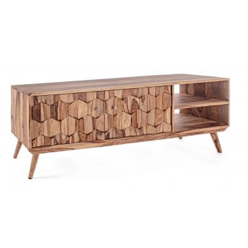 Comoda TV Kant, Bizzotto, 145x35x49 cm, lemn de sheesham
