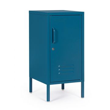 Comoda / noptiera Cambridge, Bizzotto, 2 rafturi reglabile, 40 x 35 x 76 cm, otel, albastru