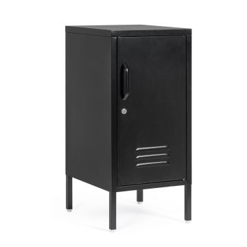 Comoda / noptiera Cambridge, Bizzotto, 2 rafturi reglabile, 40 x 35 x 76 cm, otel, negru