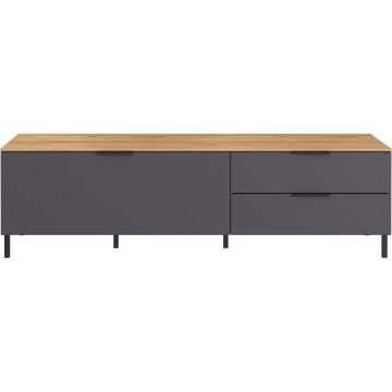 Comodă TV gri/aspect de lemn de stejar 164x47 cm California - Germania Comodă TV gri/aspect de lemn de stejar 164x47 cm California - Germania