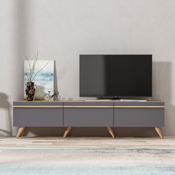 Comoda TV, Inarch, Amsterdam, 180 x 42 x 35 cm, pal melaminat, antracit