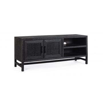 Comoda TV Weston, Bizzotto, 130 x 40 x 55 cm, lemn de mango/ratan