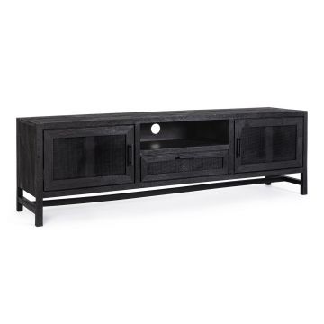 Comoda TV Weston, Bizzotto, 180 x 40 x 55 cm, lemn de mango/ratan