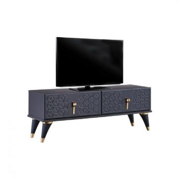 Comoda TV YKT-4035, cu sertare, gri, 120x36x38 cm Comoda TV YKT-4035, cu sertare, gri, 120x36x38 cm
