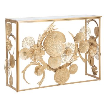 Consola Glam Univers, Mauro Ferretti, 114x40.5x80 cm, fier, auriu