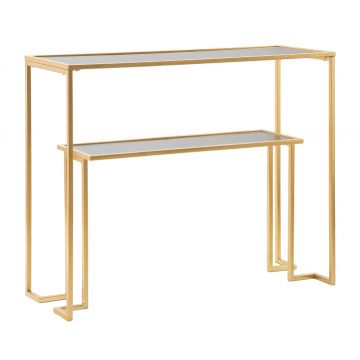 Consola, Mauro Ferretti, Level, 100 x 35 x 80 cm, fier/sticla, auriu