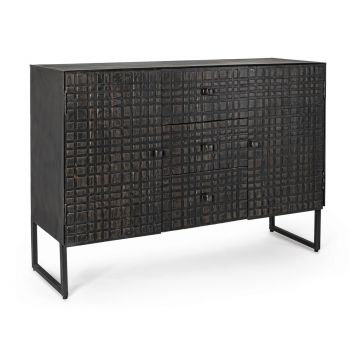Bufet inferior Dorset, Bizzotto, 120 x 38 x 85 cm, otel/lemn