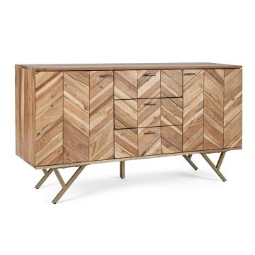 Bufet inferior Raida, Bizzotto, 140x40x76 cm, lemn de salcam