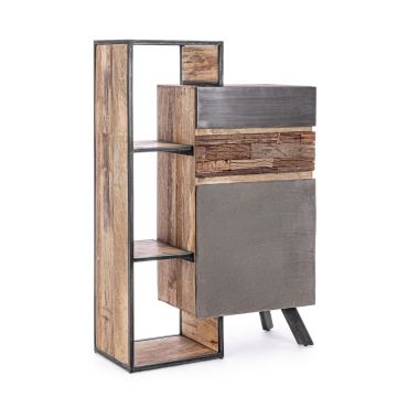 Comoda Manchester, Bizzotto, 90x40x140 cm, lemn de mango/otel