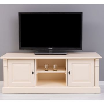 Comoda TV din lemn brad, cu 2 usi, Pasy PS494, Crem Vopsit P025, l160xA46xH60 cm