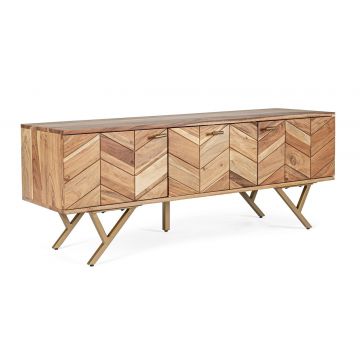 Comoda TV Raida, Bizzotto, 130x40x51 cm, lemn de salcam