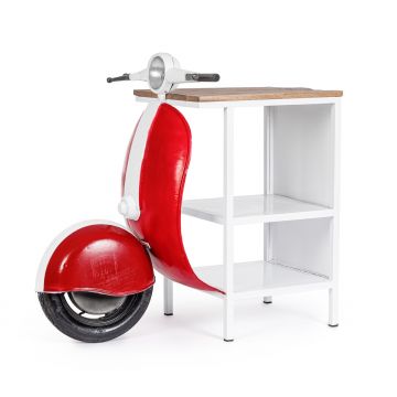 Consola Vespa, Bizzotto, 104 x 94 x 65 cm, lemn de mango/otel, handmade, rosu