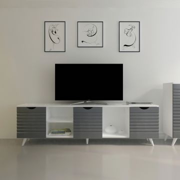 Comoda TV, Avva Home, Patara, 180x53.4x29.5 cm, Antracit/Alb