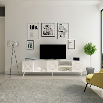 Comoda TV, Avva Home, Sinef, 180x45.7x29.5 cm, Alb