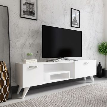 Comoda TV, Coraline, Irma, 150x41.6x29.6 cm, Alb