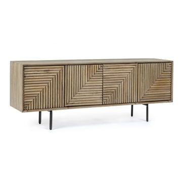 Comoda TV Darsey, Bizzotto, 140 x 32.5 x 53 cm, lemn de mango/otel