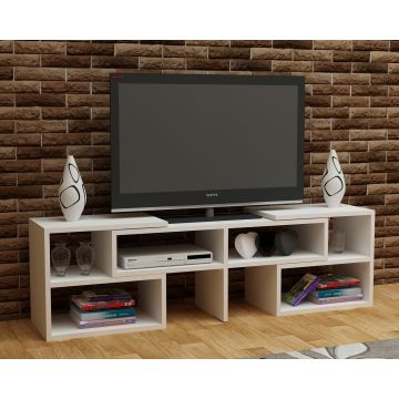 Comoda TV, Decorotika, Care, 136.8x40x29.5 cm, Alb