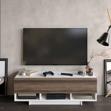 Comoda TV, Decorotika, Celestia, 120x36.8x40 cm, Alb/Maro