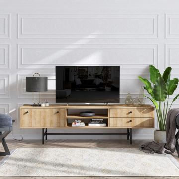 Comoda TV, Elegance, Owen, 180x35x50 cm, Stejar / Negru