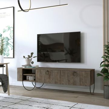 Comoda TV, Homitis, Norfolk Tv Stand, 150x44x36 cm, Maro inchis