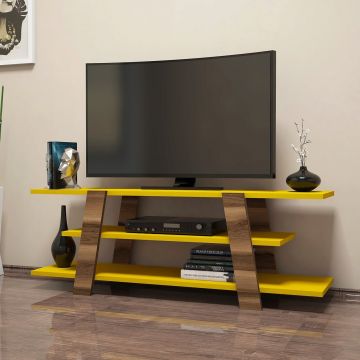Comoda TV, Hommy Craft, Flower, 120x42x33.6 cm, Nuc / Galben