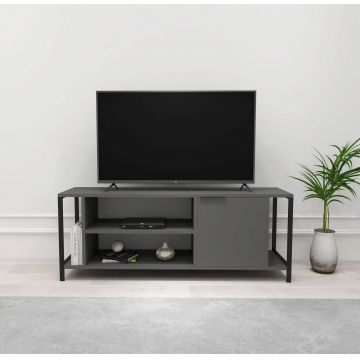 Comoda TV, Kalune Design, Bond, 120x54x30 cm, Antracit / Negru