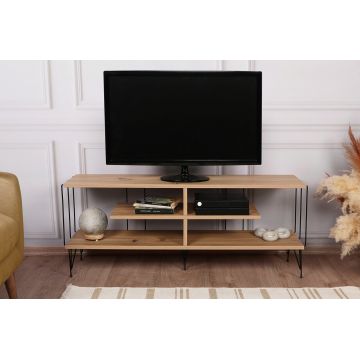 Comoda TV, Kalune Design, Eze, 120x44.5x30 cm, Stejar