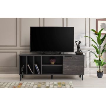 Comoda TV, Kalune Design, Kaysersberg, 140x55x40 cm, Maro inchis
