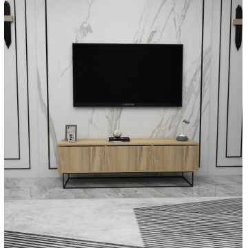 Comoda TV, Kalune Design, Kordon 140, 140x50x40 cm, Pâslă / Negru