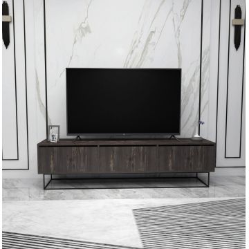Comoda TV, Kalune Design, Kordon 180, 180x50x40 cm, Maro închis/Negru
